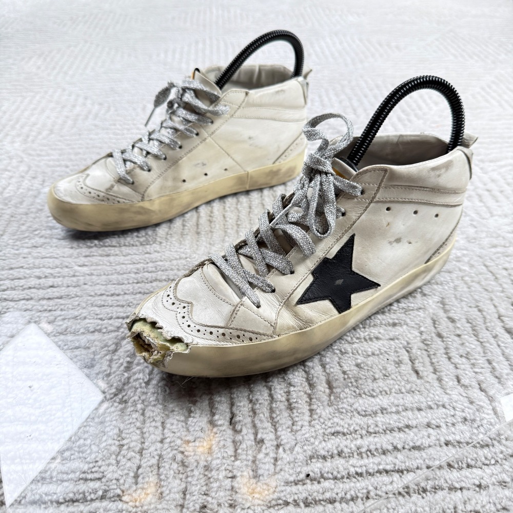 Golden Goose Mid Star Sneakers Womens 9 Men 8 Grunge Distressed Thrashed Skater